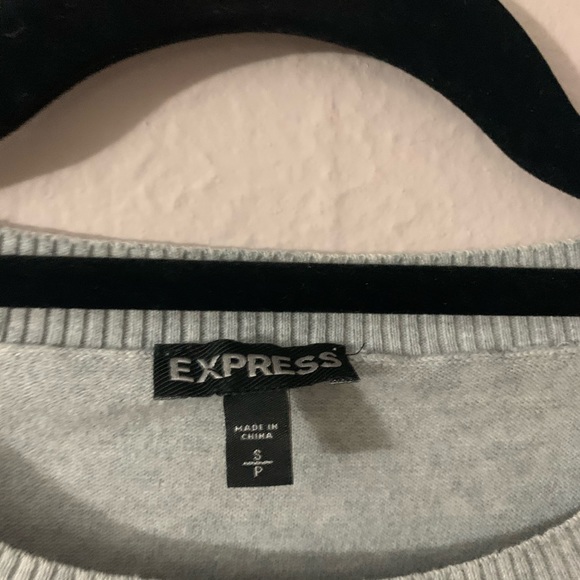 Express | Grey Sequin Front Sweater - Picture 3 of 4
